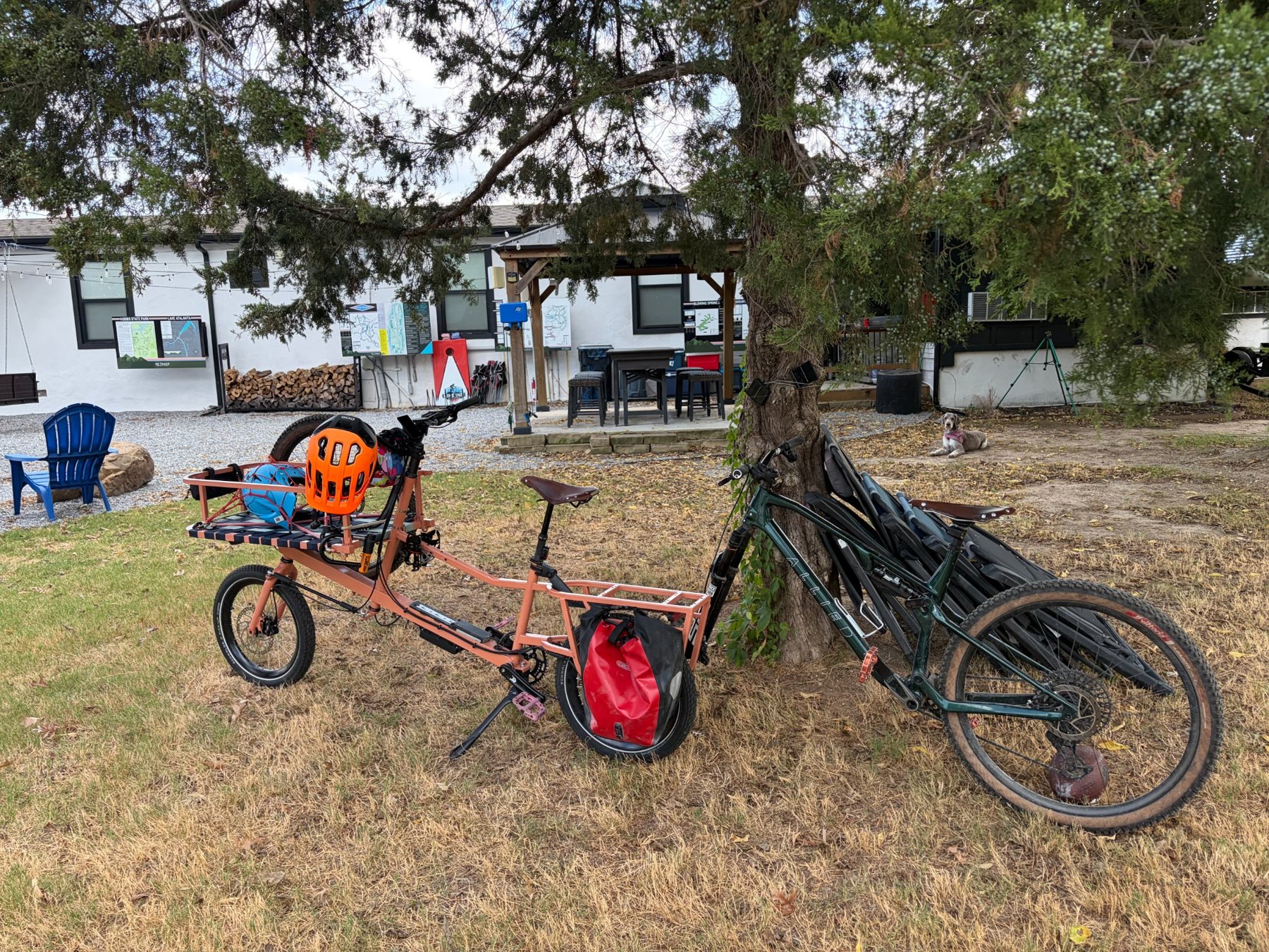 Oversized bicycle ready for transport